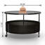  Table basse en métal avec verre trempé pour le salon, le cadre d'étude et l'assemblage facile-212335991