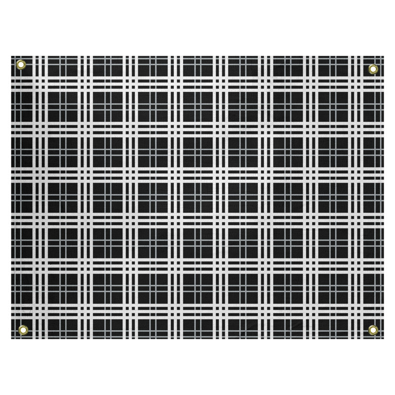 Tapisserie en polyester de luxe Las Vegas, Noir/argent/blanc, H 50 po x l 59 po