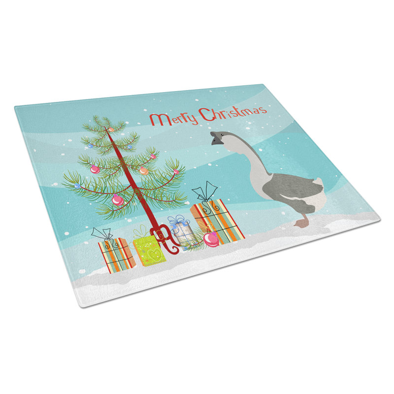 Planche à découper en verre trempé d’oie de noël caroline