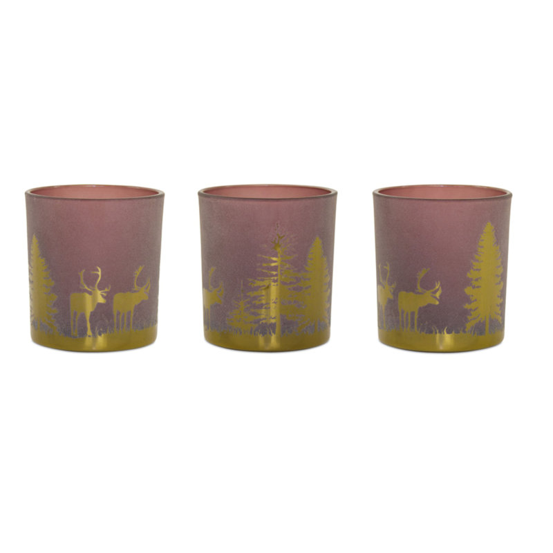 Porte-votives de table en verre 3 pièces