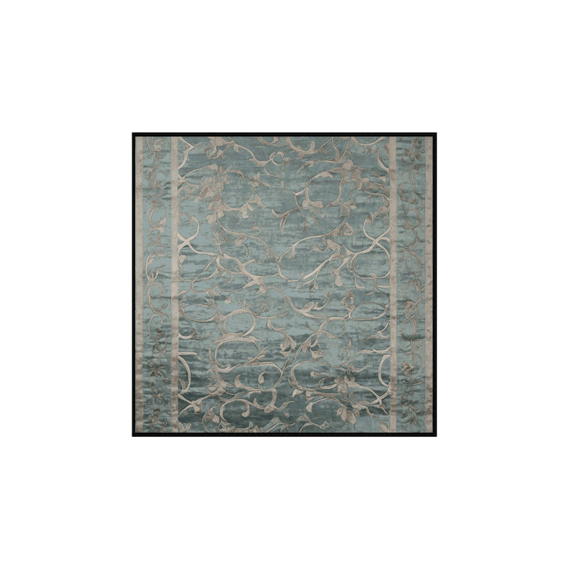 Tapis gris soyeux et moelleux, Carré 4 pi