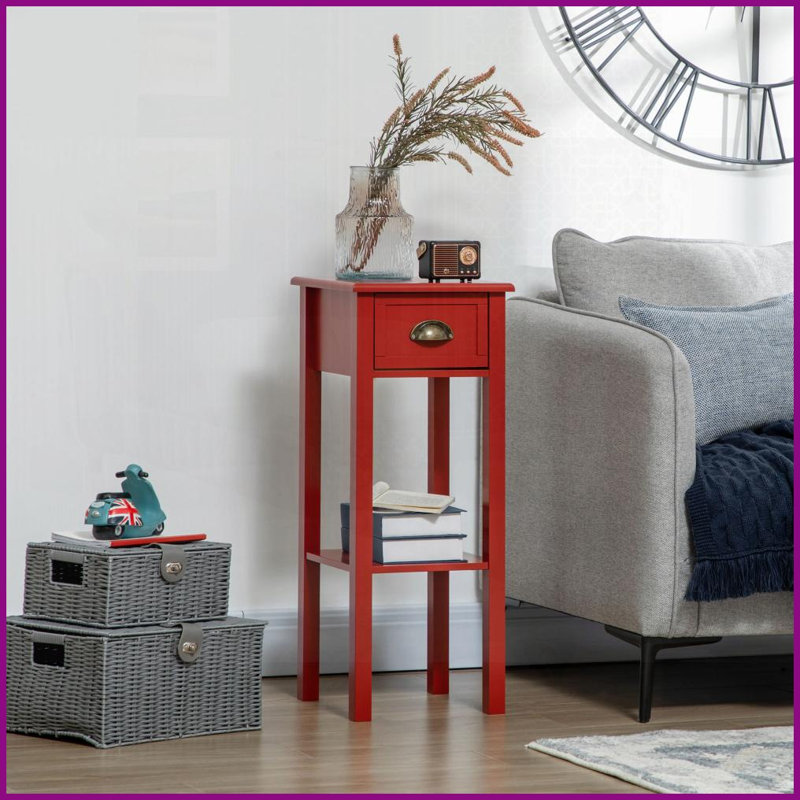 Table basse à 2 niveaux avec rangement HOMcom, panneau de fibres à densité moyenne conçu pour le salon / la chambre à coucher, peu encombrant Stable