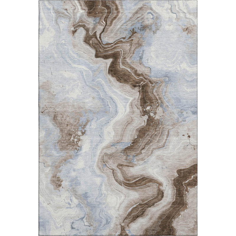 Premium Machine Washable Mayfield AMF1862 Swirls Rug, Rectangle 10' x 14'