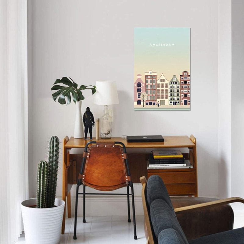 « amsterdam », impression sur toile, H 12 po x l 8 po x P 0,75 po, Pas de tapis, Toile tendue