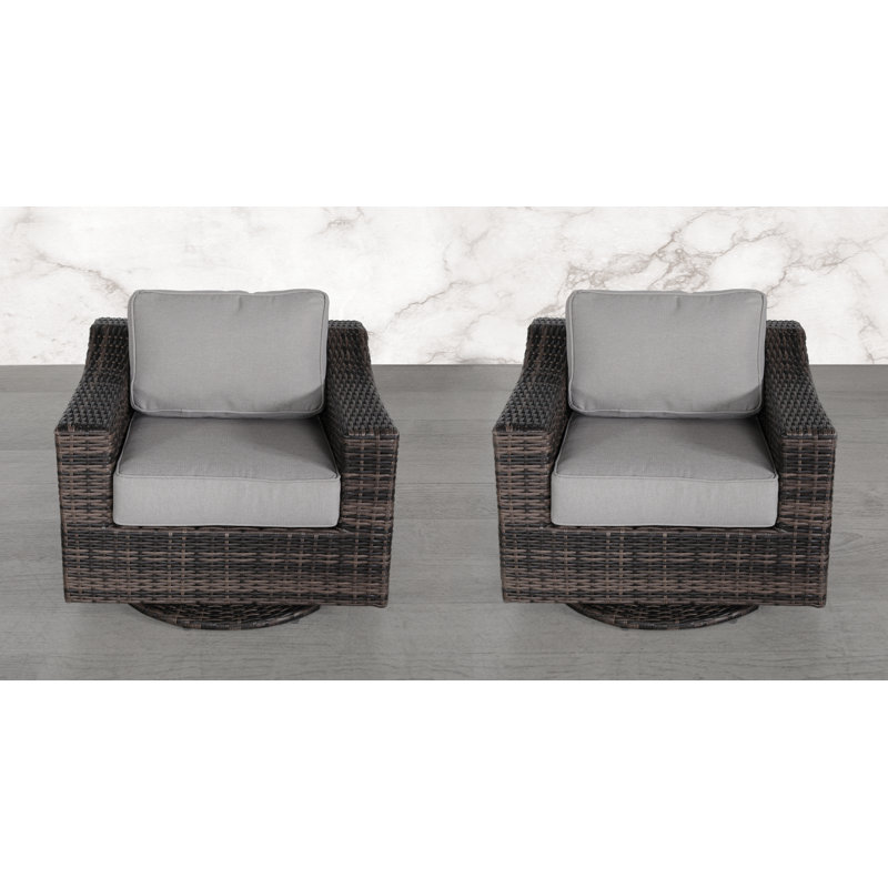 Chaise de patio pivotante avec coussins Shelton, Espresso
