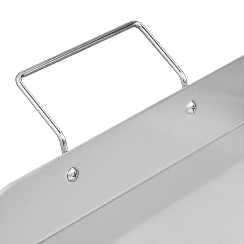 Plaque chauffante universelle en acier inoxydable 32 po x 16 po pour barbecue, égouttoir et drainage de graisse, parois latérales de cuisson à haute température pour sécuriser les aliments, utilisation durable