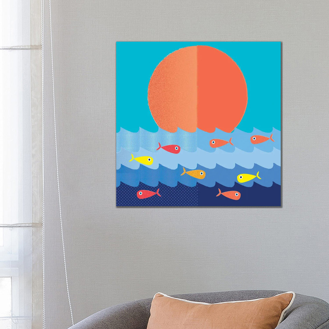 Fish Fishing For Friends von Show Me Mars - Gallery-Wrapped Canvas Giclée