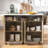 55.5" Fluted Kitchen Island with 2 Drop Leaf, Kitchen Storage Cart with Power Outlet, 4 Doors, Spice rack, Rolling Island Table with Faux Marble Top, Curved Edge for Kitchen, Dining Room,Natural-1274085297