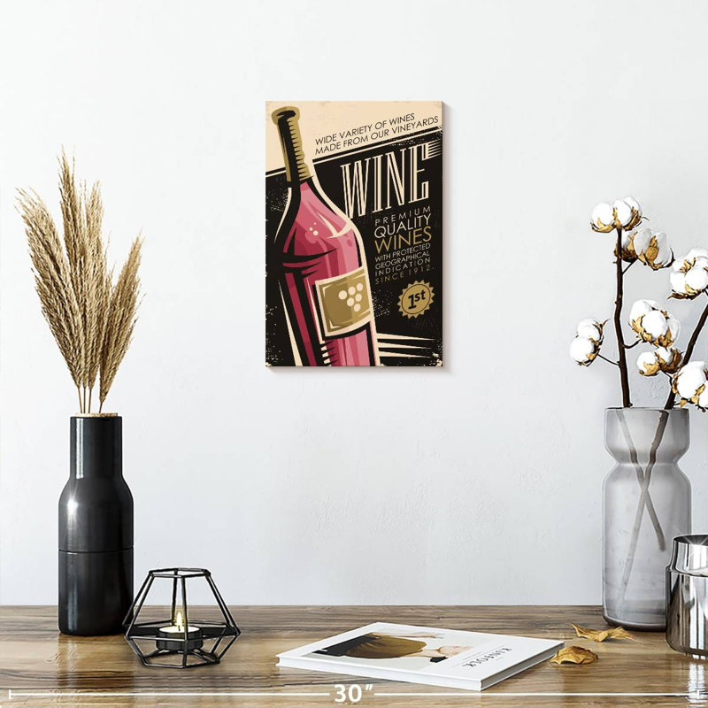 Yarlin Premium Red Wine Poster, 12" H x 8" W