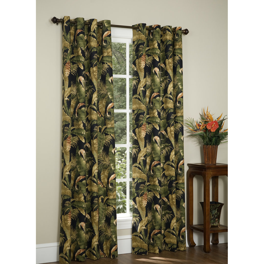 La Selva Black Tropical Cotton Floral Grommet Panels (Set of 2) Thomasville At Home