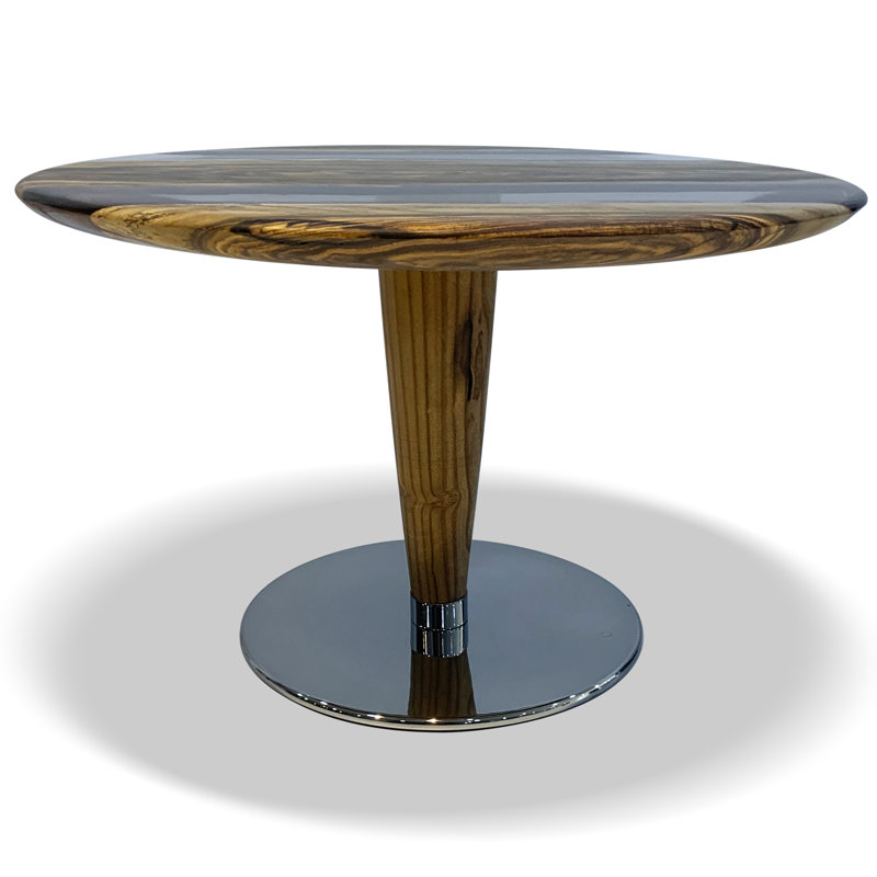 Solid Wood Coffee Table, 17.7" H x 47.2" L x 47.2" W, Dark Smoked