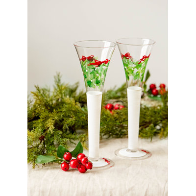 Mistletoe 6 oz. Handmade Flute Set
