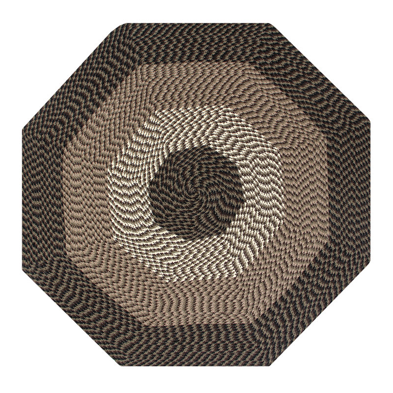 Tapis intérieur / extérieur en polypropylène tressé de couleur unie Vienne, 48 po octogonal