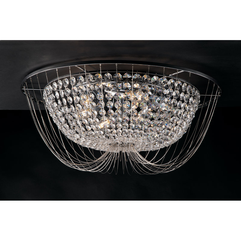 Graf Flush Mount, Chrome, 6 Lights, 24cm H x 60cm W x 60cm D