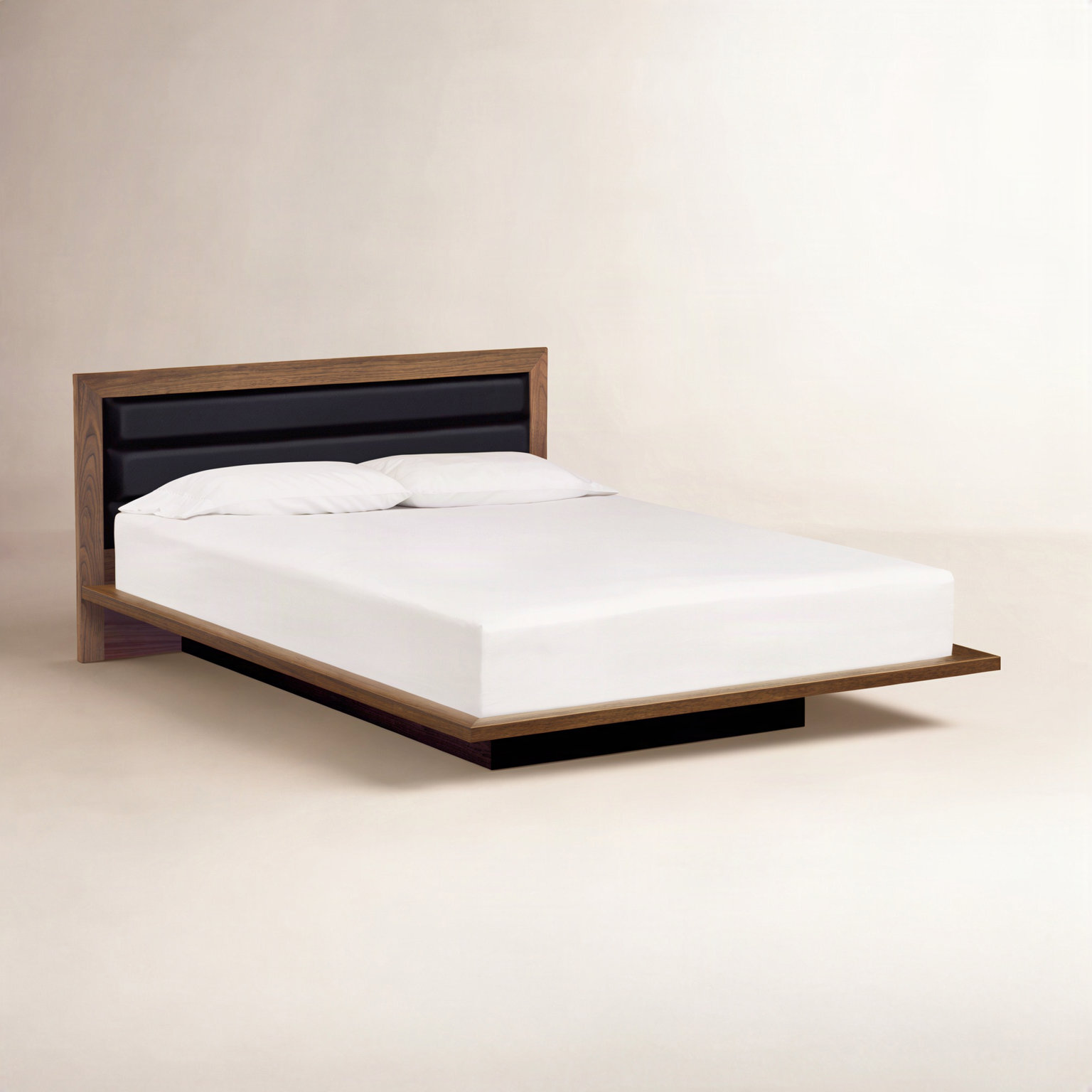 Moduluxe Walnut Bed, California King, Ebony, Natural Walnut