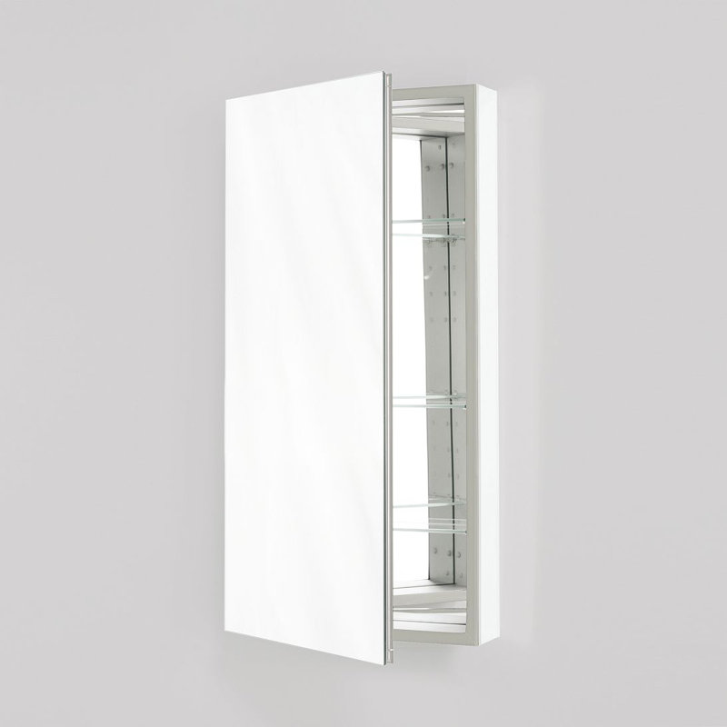 Pharmacie encastrable M Series avec 3 tablettes réglables et éclairage DEL, Droite, 39,375 po x 19,25 po x 6 po, Blanc