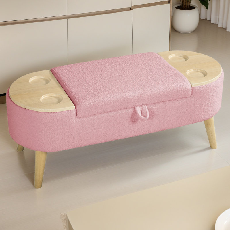 Storage Ottoman Bench with Soft-Close Lid, 44" Large Capacity, Plush 3D Fabric and Solid Wood for Living Room, Entryway, Bedroom