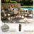 Junco Teak Outdoor Four-person Patio Set with Cushions and Two Tables-892041922-892041917