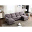 Canapé modulaire en U rembourré, 4 places avec méridienne, tissu éponge, gris, pour méridienne, méridienne, tissu éponge, gris, spacieux et confortable-121096885