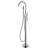 Freestanding Tub Faucet In Brushed Nickel, Handheld Shower Mixer Taps, 360 Degree Swivel Spout, Floor Mounted Quality Stainless Steel Filler With Shower, Dependable