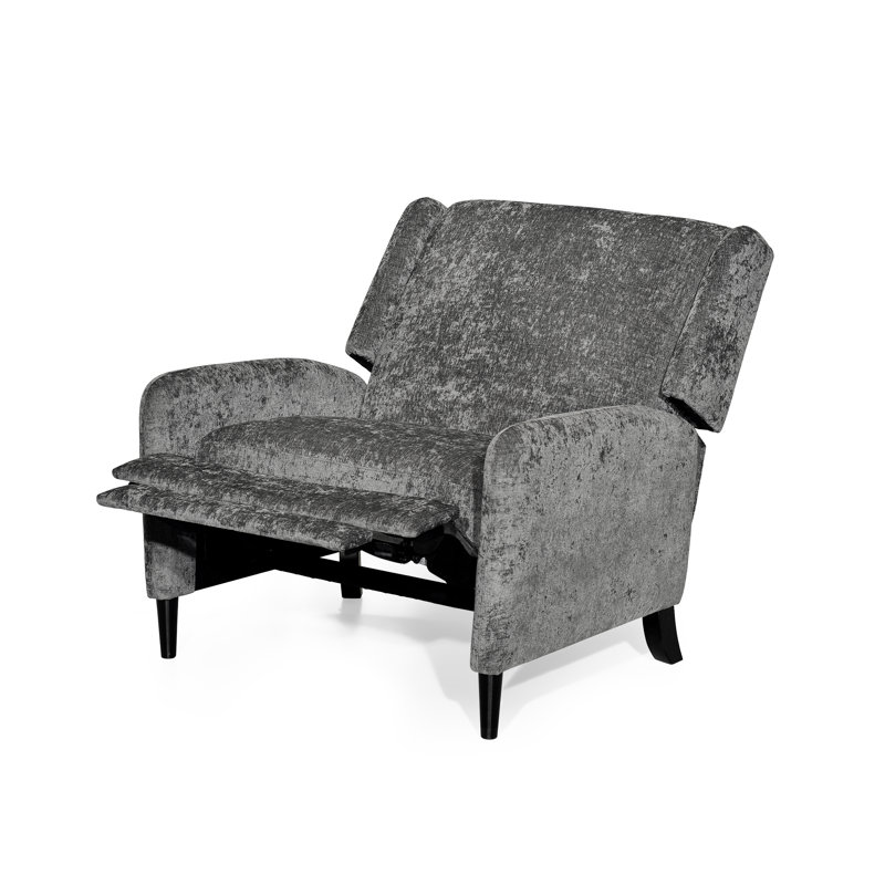 Fauteuil inclinable surdimensionné en tissu texturé, fauteuil inclinable confortable pour le salon, Gris
