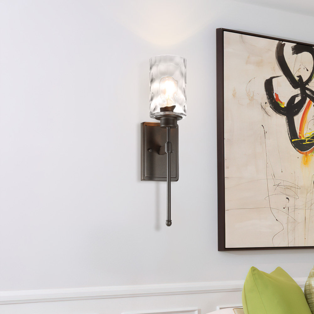 Pieternella Wall Sconce 1 Light Sconces Wall Lighting With Glass, Modern Bathroom Vanity Light Orren Ellis 