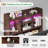 LED Farmhouse Twin Bed with Bookcase Headboard & Charging Station, Rustic Brown-915440645-912986863