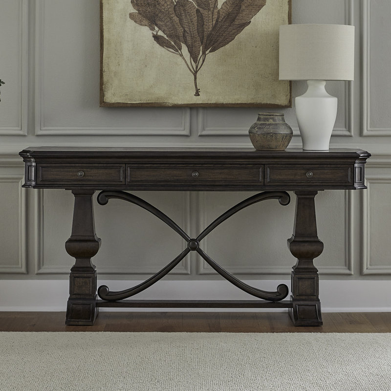 Dillmon Sofa Table w/ Fancy Face Veneer Top