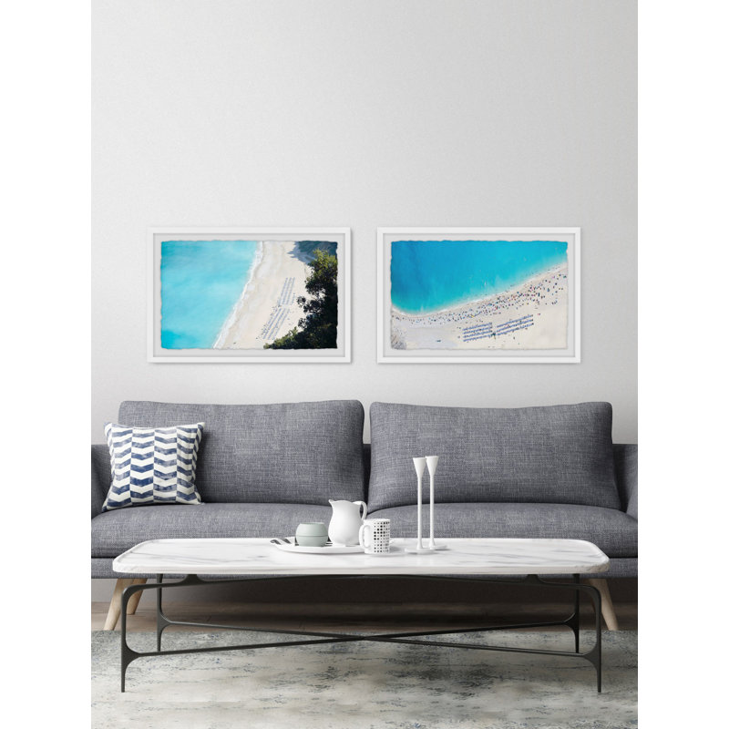« blue water diptych », ensemble de 2 reproductions de photos encadrées, H 12 po x l 18 po x P 1,5 po