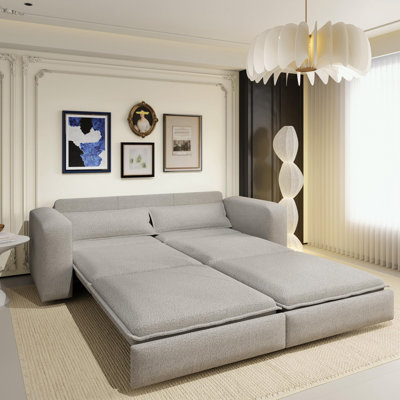 Sleeper Sofa Bed with 2 Lumbar Pillows