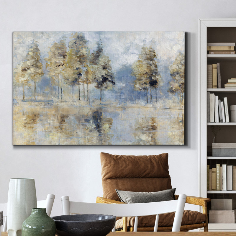 «Blue Golden Forest», reproduction d'art sur toile tendue, H 12 po x l 8 po x P 1 po