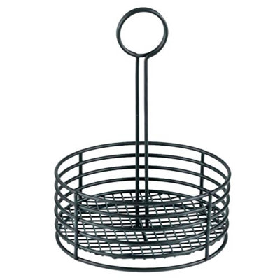 Table ronde en acier inoxydable noir