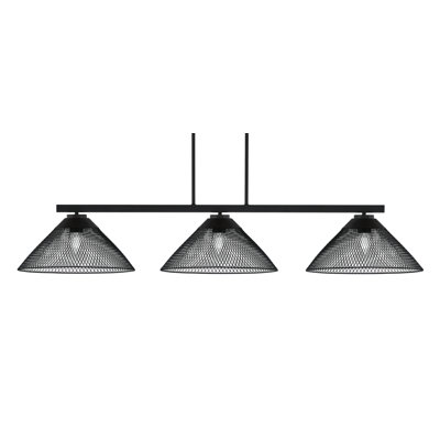 Bremer 3 Light Bar Shown With 14" Metal Shades
