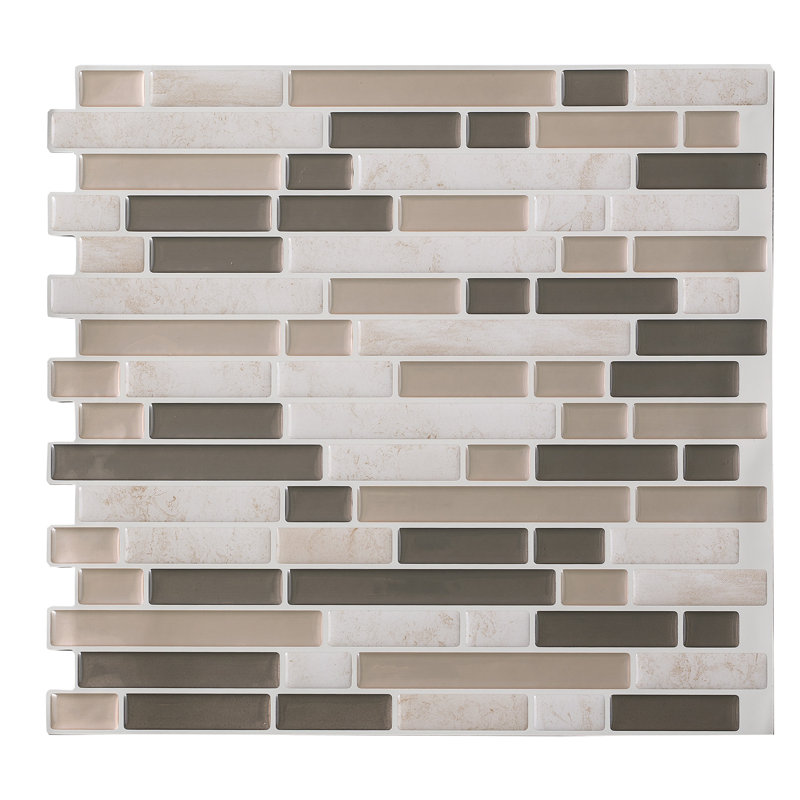 Tack Tile Peel & Stick Vinyl Backsplash, Medium Brown