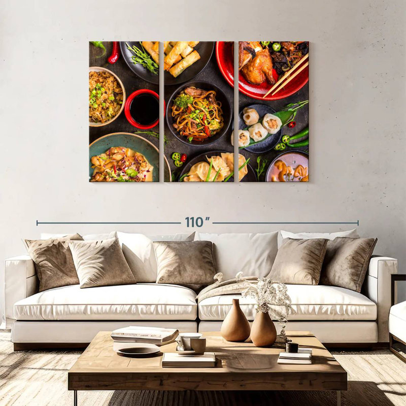 Yarlin Assorted Chinese Dishes, 48" H x 74" W