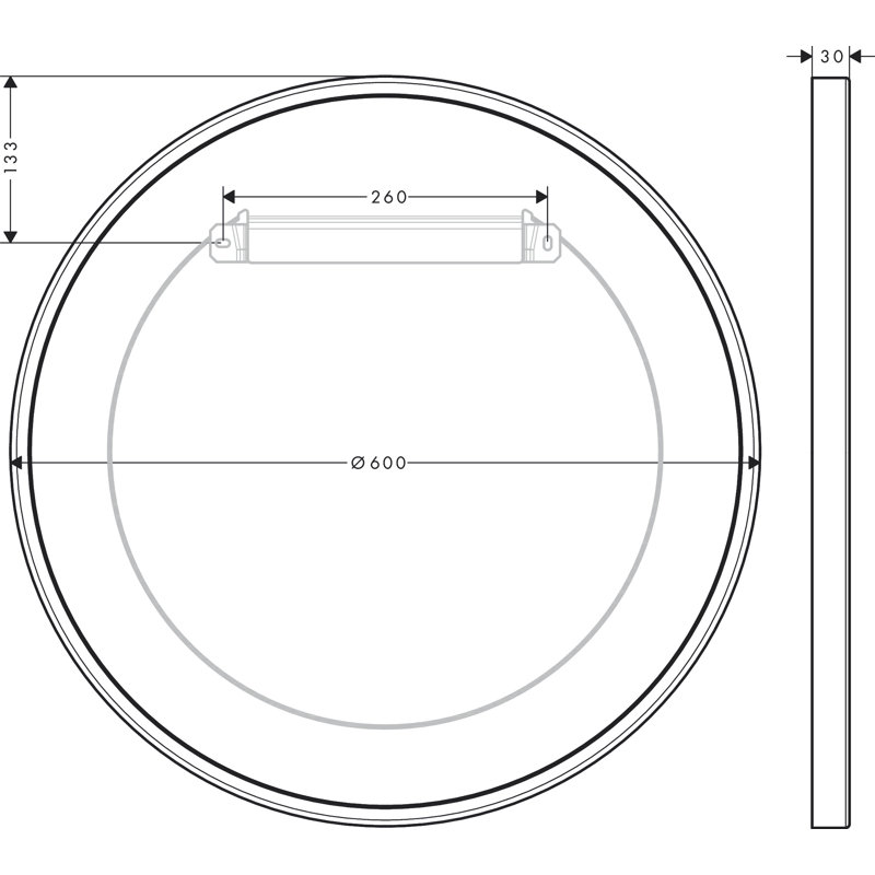 Universal Round Metal Wall Mirror, Chrome