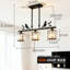 Luminaire suspendu en cristal 3 lumières pour cuisine en forme d'oiseau avec finition noire
