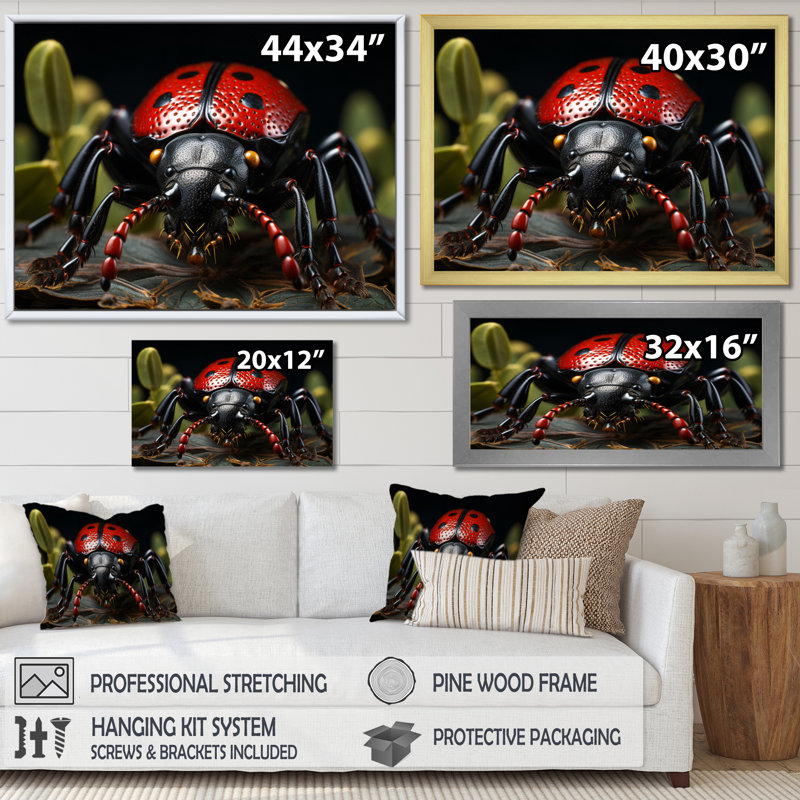 " Insects Bugs Portrait Stunning II ", H 12 po x l 20 po, Toile tendue