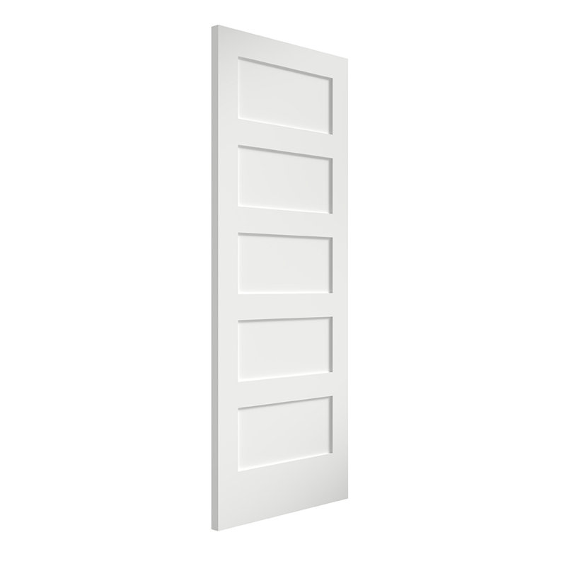 80" x 32" White Primed 5-Panel Solid Pine Door