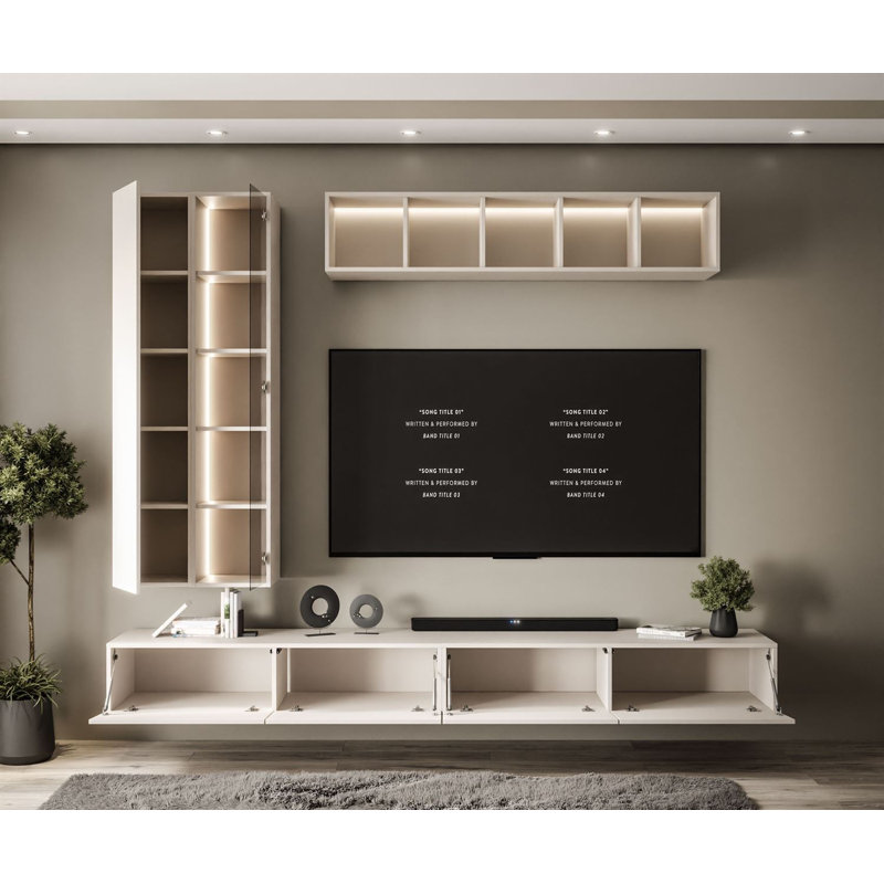 Unfinished Floating TV Stand for TVs up to 77"