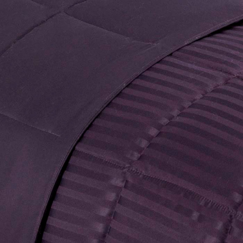 Couverture réversible en duvet synthétique toutes saisons , Prune, Très grand lit