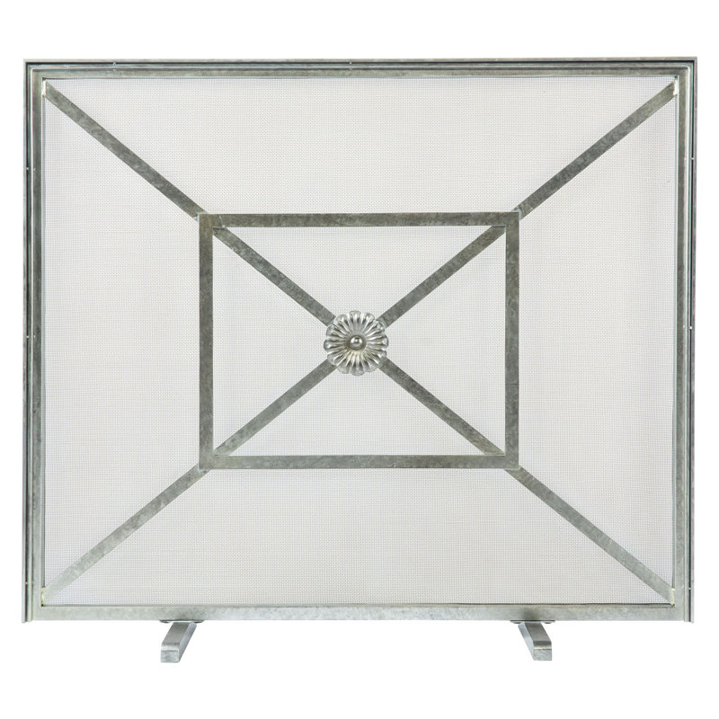 Royal Steel Fireplace Screen, Royal Silver