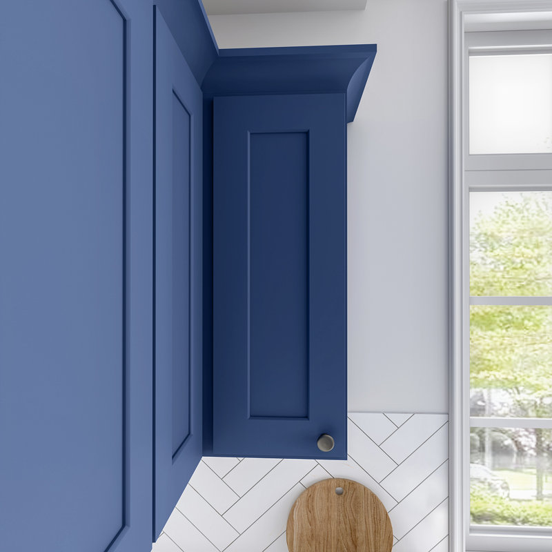 Armoire murale d'angle, Shaker bleu, L 24 po x H 30 po x P 12 po