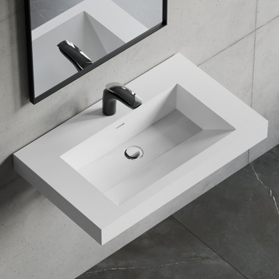 30" Solid Surface Wall-Mounted Bathroom Sink