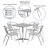 Amadea Square Aluminum Dining Table and 4 Slat Back Chairs Set-1688283692-1688283856