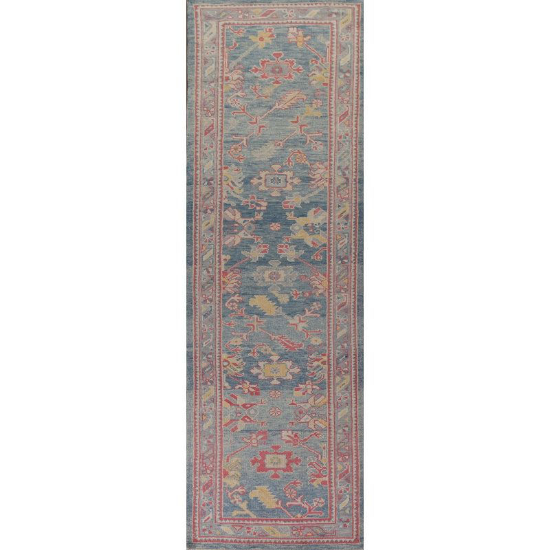 Vegetable Dye Oushak Turkish Runner Rug 3