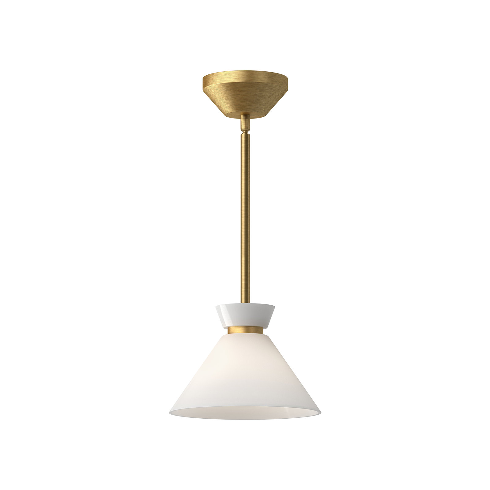 Rafaella Single Light Glass Pendant, Brushed Gold, 5.625" H x 8" W x 8" D