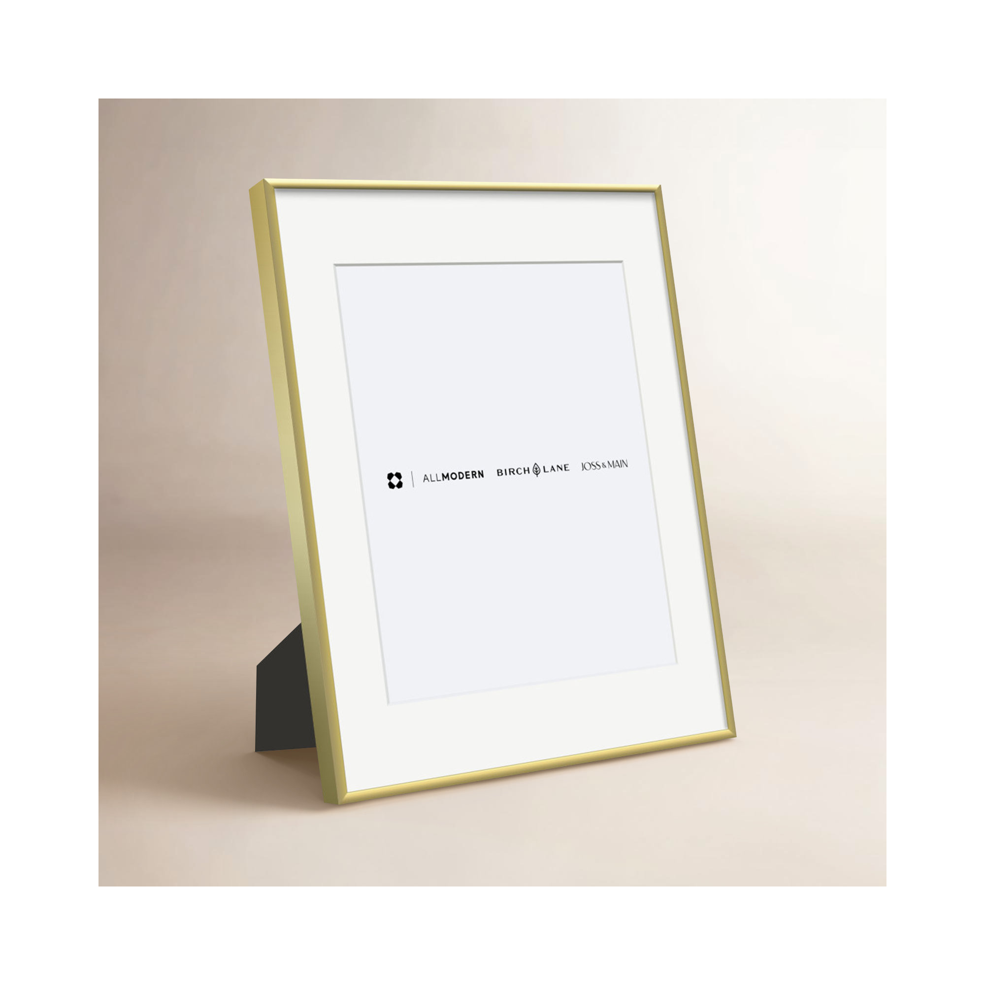 Feronia Metal Picture Frame with Mat, Gold, 8" x 10"
