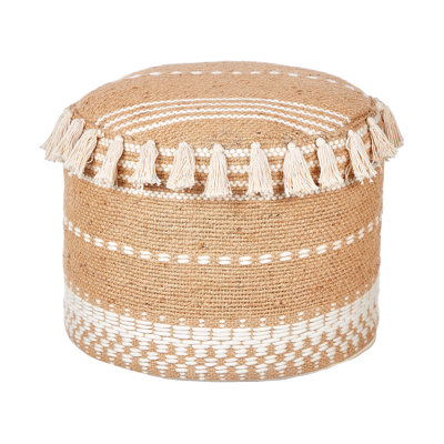 Cuaron 50cm Wide Round Abstract Pouffe Ottoman