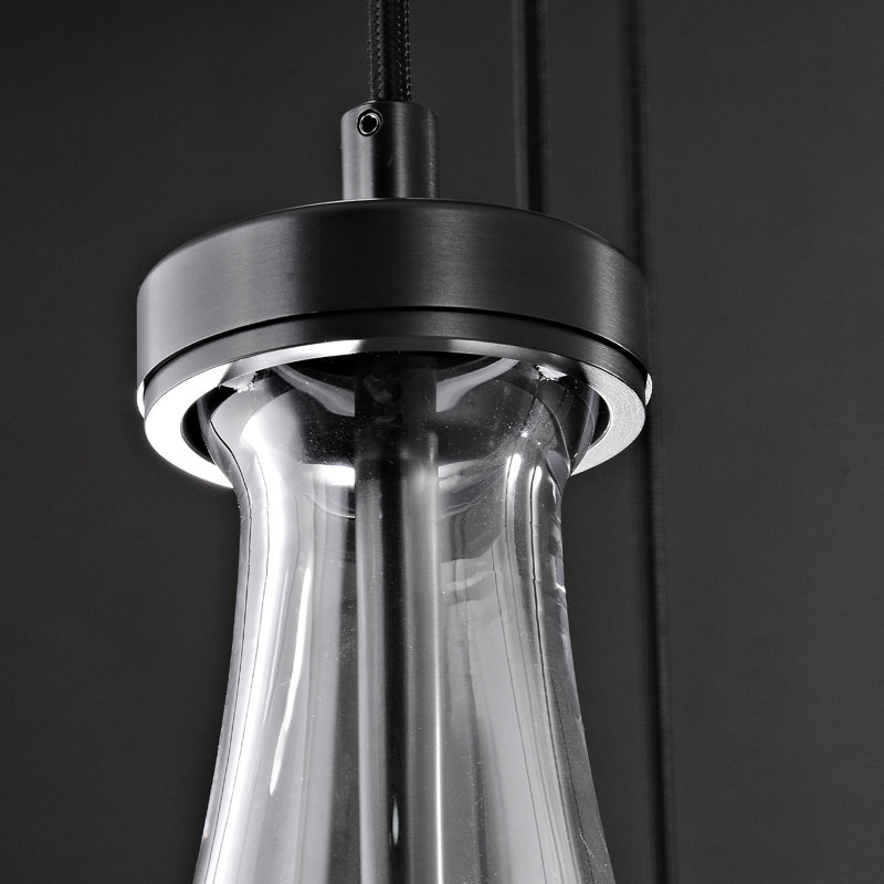 7-Light Dimmable Teardrop Chandelier (Bulbs Include), Matte Black